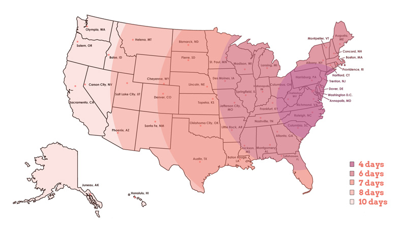 USA Shipping Map